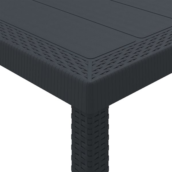 Επιτραπέζιο Τραπέζι Κήπου Ανθρακί 350x100x73 cm Πολυρατάν