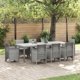 vidaXL Τραπέζι Κήπου Ανοιχτό Γκρι Poly Rattan