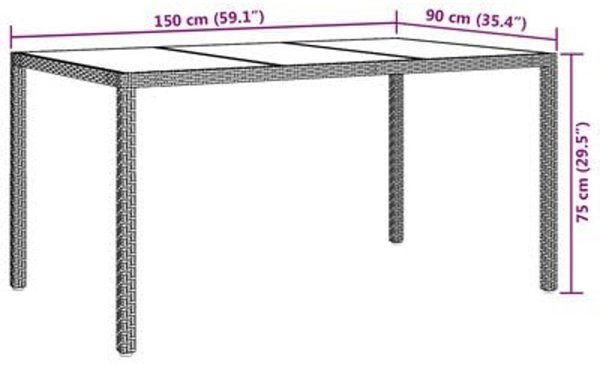 vidaXL Τραπέζι Κήπου Πολυρατάν Λευκό 150x90x75 εκ.