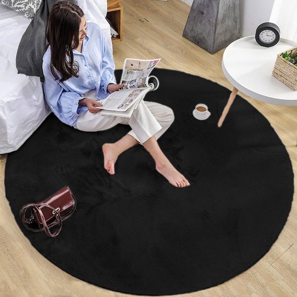 Strado Στρογγυλό Χαλάκι Rabbit 120x120 Μαύρο