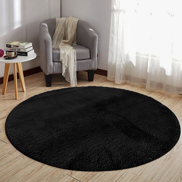 Strado Στρογγυλό Χαλάκι Rabbit 120x120 Μαύρο