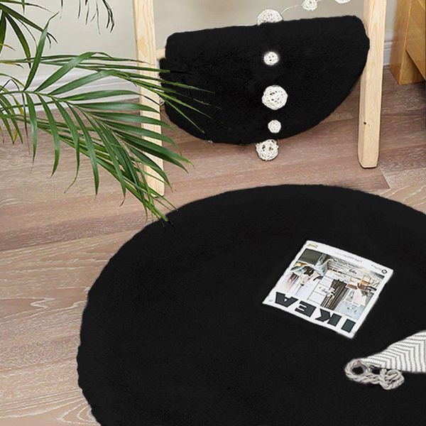 Strado Στρογγυλό Χαλάκι Rabbit 120x120 Μαύρο