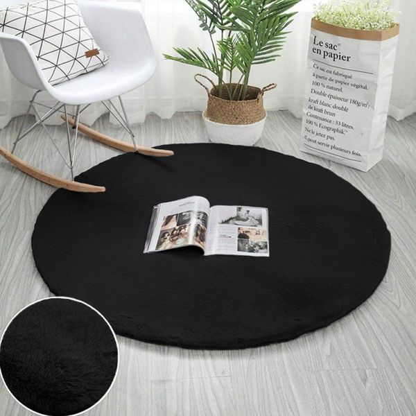 Strado Στρογγυλό Χαλάκι Rabbit 120x120 Μαύρο
