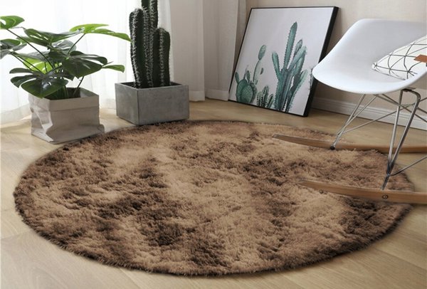 Strado Στρογγυλό Χαλί Ombre 200x200 OmbreCoffee Καφέ