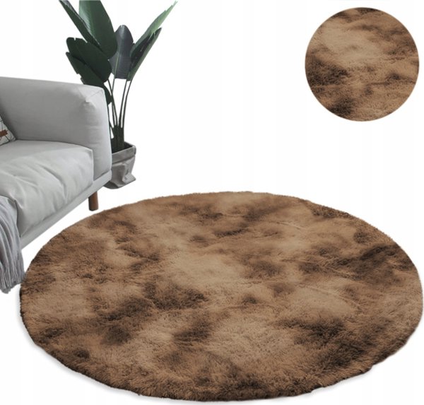 Strado Στρογγυλό Χαλί Ombre 200x200 OmbreCoffee Καφέ