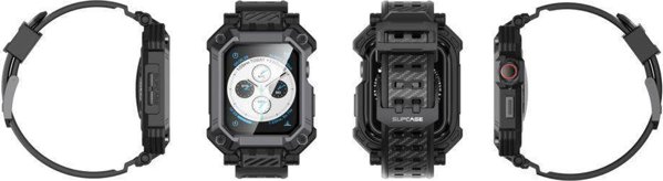 Supcase Θηκη + Θωρακισμένο Γυαλι APPLE WATCH 4 / 5 / 6 / 7 / 8 / SE ( 44 / 45 MM) Supcase Unicorn Beetle Pro & Tempered Glass μαυρο
