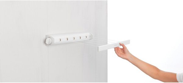 Brabantia Pull-Out Απλώστρα Τοίχου, 22m Μήκος Στεγνώματος, Λευκό, έως 4,4m