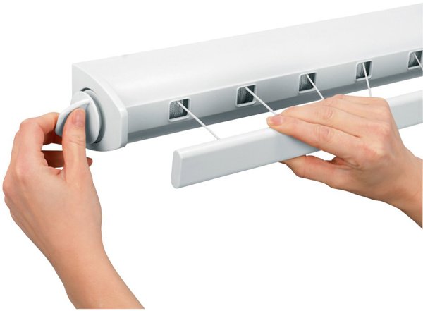 Brabantia Pull-Out Απλώστρα Τοίχου, 22m Μήκος Στεγνώματος, Λευκό, έως 4,4m