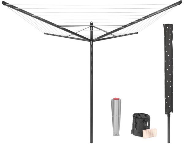 Απλώστρα Κήπου Brabantia Lift-O-Matic 290503, Περιστρεφόμενο Στεγνωτήριο Ρούχων με Ρυθμιζόμενο Ύψος