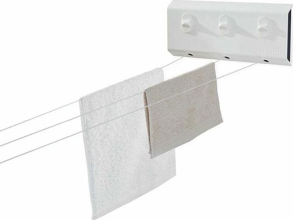 Leifheit Rollfix 150 Triple Longline Απλώστρα Ρούχων Τοίχου, 15m Σχοινί, Λευκό