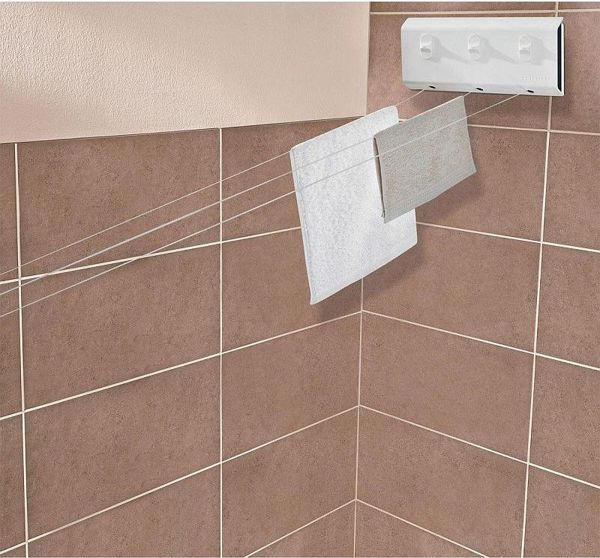 Leifheit Rollfix 150 Triple Longline Απλώστρα Ρούχων Τοίχου, 15m Σχοινί, Λευκό