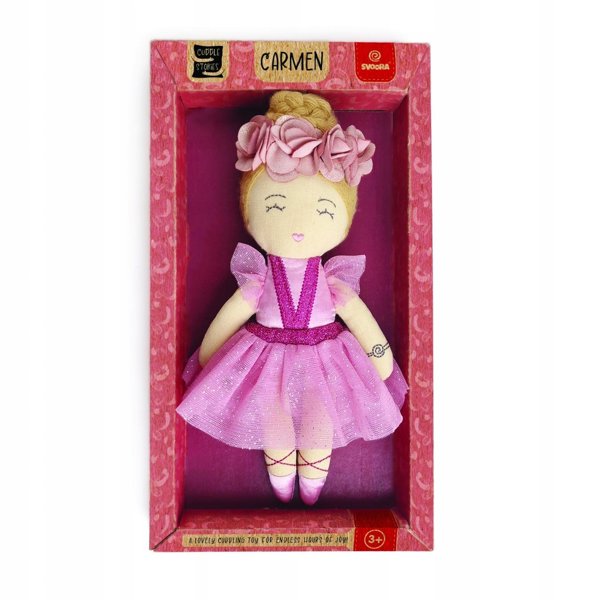 Svoora medžiaginė lėlė balerina Karmen, 20 cm – vaikams nuo 3 m.