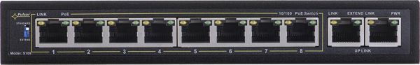 Διακόπτης Pulsar S108-90W, PoE Switch 8 Θυρών για Ράφι, 190mm