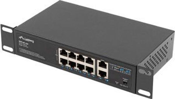 Lanberg RSFE-8P-2GE-120 PoE+ Switch, 8 Θυρών, 10/100/1000Mbps, 120W