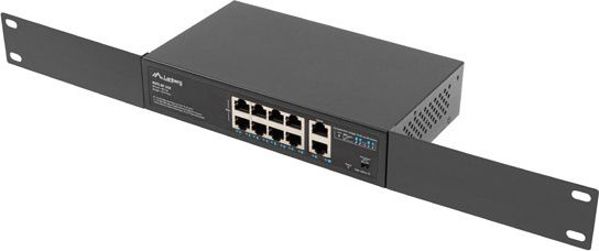 Lanberg RSFE-8P-2GE-120 PoE+ Switch, 8 Θυρών, 10/100/1000Mbps, 120W