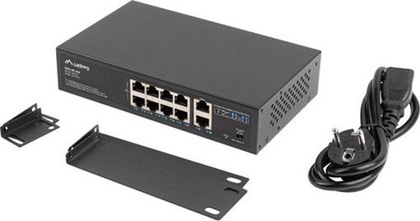 Lanberg RSFE-8P-2GE-120 PoE+ Switch, 8 Θυρών, 10/100/1000Mbps, 120W