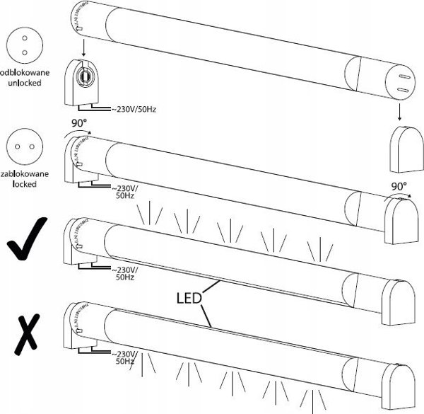 Λάμπα LED Ecolight 18W 120cm T8 G13 1800lm 4000K ουδέτερο φως Glass Eco EC79538