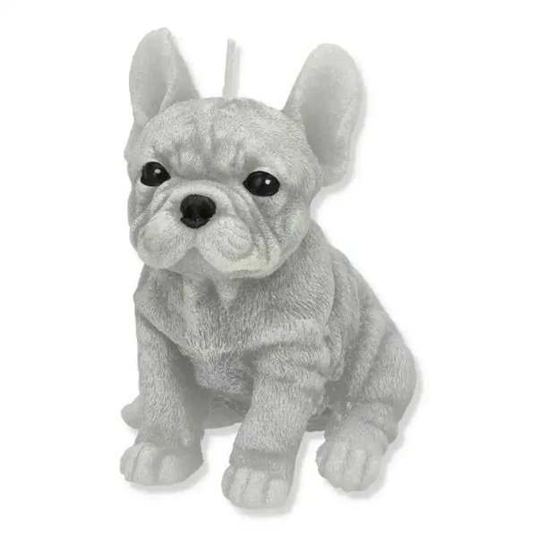 Κερί Φιγούρα ANIMALS PIES BULDOG 11,5x15cm γκρι παραφινέ