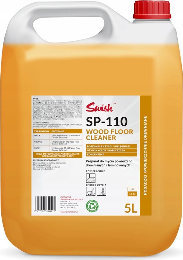 Swish Swish SP-110 Καθαριστικό ξύλινων δαπέδων υγρό, συμπύκνωμα 5 l