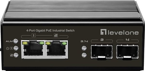 Switch LevelOne IGP-0432 μη διαχειριζόμενο Gigabit Ethernet με υποστήριξη PoE, μαύρο