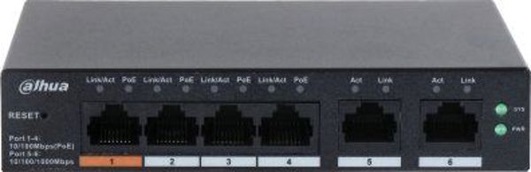 Switch Dahua Technology DAHUA Switch||CS4006-4ET-60|Type L2|Desktop/pedestal|PoE ports 4|CS4006-4ET-60 [outlet]