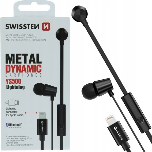 SWISSTEN Dokanálowe Sluchawki z mikrofonem do iPhone YS500