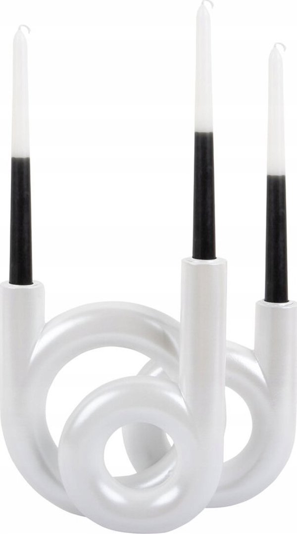 Home Styling Collection Κηροπήγιο RINGS για 3 Κεριά Μεταλλικό Διακοσμητικό Επιτραπέζιο