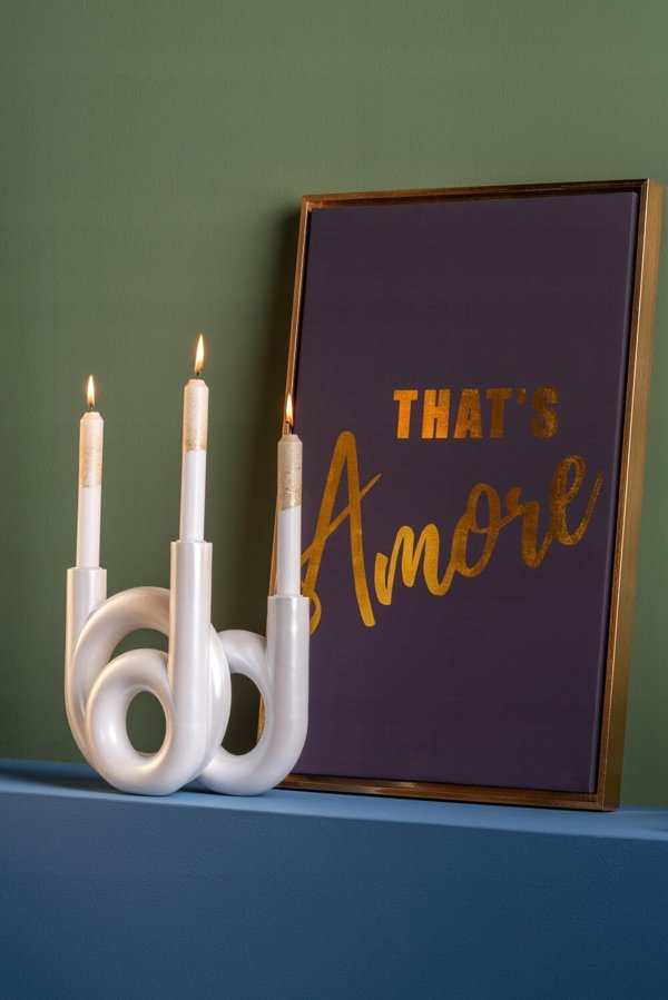 Home Styling Collection Κηροπήγιο RINGS για 3 Κεριά Μεταλλικό Διακοσμητικό Επιτραπέζιο