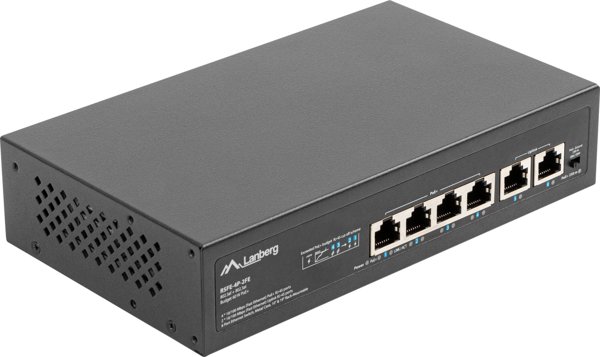 Lanberg RSFE-4P-2FE-60 PoE+ Switch 4 Θυρών, 60W, 10/100 Mbps