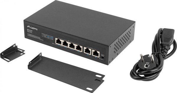 Lanberg RSFE-4P-2FE-60 PoE+ Switch 4 Θυρών, 60W, 10/100 Mbps