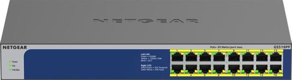 NETGEAR GS516PP 16-Port Gigabit PoE+ Unmanaged Switch - Διακόπτης Δικτύου