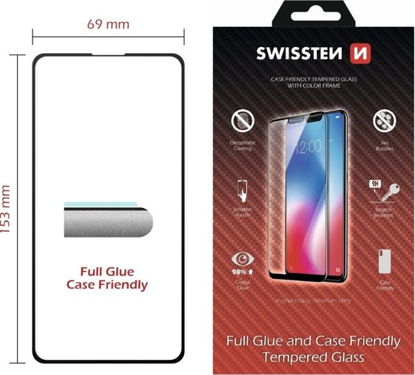 Swissten Tempered Glass 5D Full Face για Samsung Galaxy A51 - Μαύρο