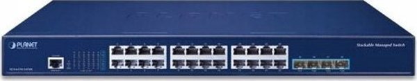 Planet Layer 3 Managed Switch 24-Port 10/100/1000T Gigabit Ethernet 1U, Μπλε