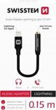 Swissten Audio adapter textile Lightning /jack 0,15 m black