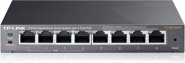 TP-Link TL-SG108PE Easy Smart Switch 8 Θυρών Gigabit με 4 PoE Θύρες, 10/100/1000Mbps