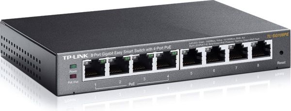 TP-Link TL-SG108PE Easy Smart Switch 8 Θυρών Gigabit με 4 PoE Θύρες, 10/100/1000Mbps