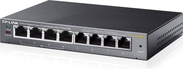 TP-Link TL-SG108PE Easy Smart Switch 8 Θυρών Gigabit με 4 PoE Θύρες, 10/100/1000Mbps