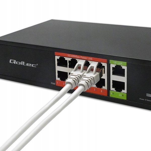Αδιαχείριστος Διακόπτης Qoltec Fast Ethernet PoE