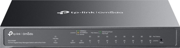 TP-Link Omada ES210GMP Διαχειριζόμενος Switch 8-Port Gigabit Ethernet με Υποστήριξη PoE Μαύρο