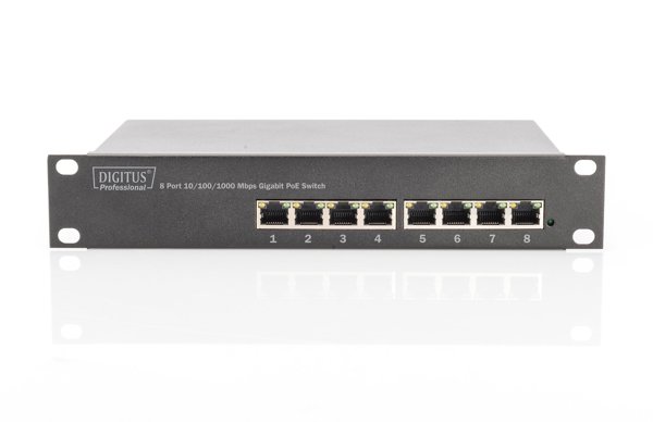 Digitus Gigabit Ethernet Switch 8 Θυρών, PoE+, 10", 80W, DN-95343