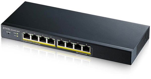 ZyXEL GS1900-8HP Switch 8-Port Gigabit PoE+ Managed, Μαύρο, 90W