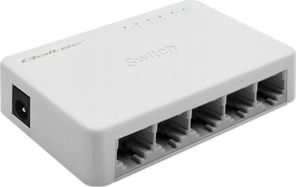 Qoltec Gigabit Switch 5 Θυρών RJ45, 1000Mbps, Μη Διαχειριζόμενος Δικτυακός Διακόπτης Ethernet