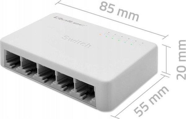Qoltec Gigabit Switch 5 Θυρών RJ45, 1000Mbps, Μη Διαχειριζόμενος Δικτυακός Διακόπτης Ethernet