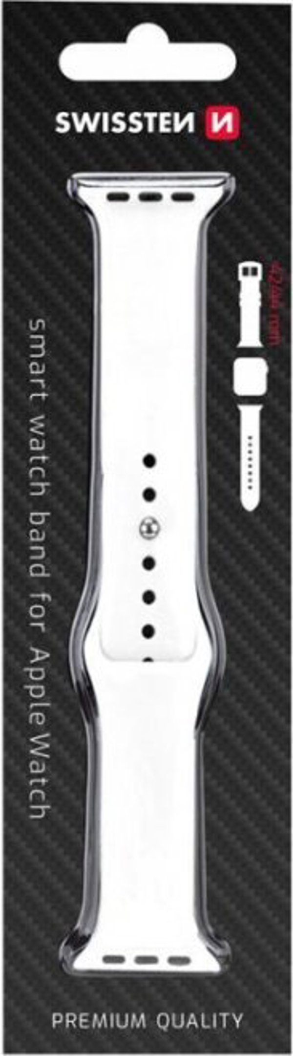 Swissten Λουράκι Σιλικόνης για Apple Watch 42mm / 44mm, Λευκό