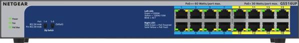 NETGEAR GS516UP Gigabit Unmanaged Switch 16 Port PoE+ 380W