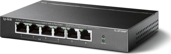TP-Link TL-SF1006P PoE Switch, 6-Port Desktop, 4 PoE+ Ports, 67W, 10/100 Mbps