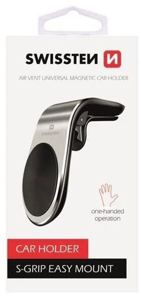 Swissten Magnetic car holder easy mount silver