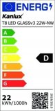 Kanlux Λαμπτήρας LED T8 G13 1512mm GLASSv3 22W-NW 3080lm 4000K ουδέτερου φωτός
