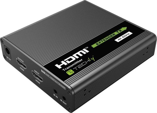 Techly HDMI 4K UHD 60Hz Extender 70m, Σύστημα Μετάδοσης Σήματος AV μέσω Cat6/6A/7, Μαύρο