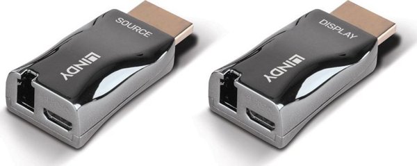 Lindy Σύστημα Μετάδοσης Σήματος AV 300m HDMI 4K60 Fiber Optic Dongle Extender